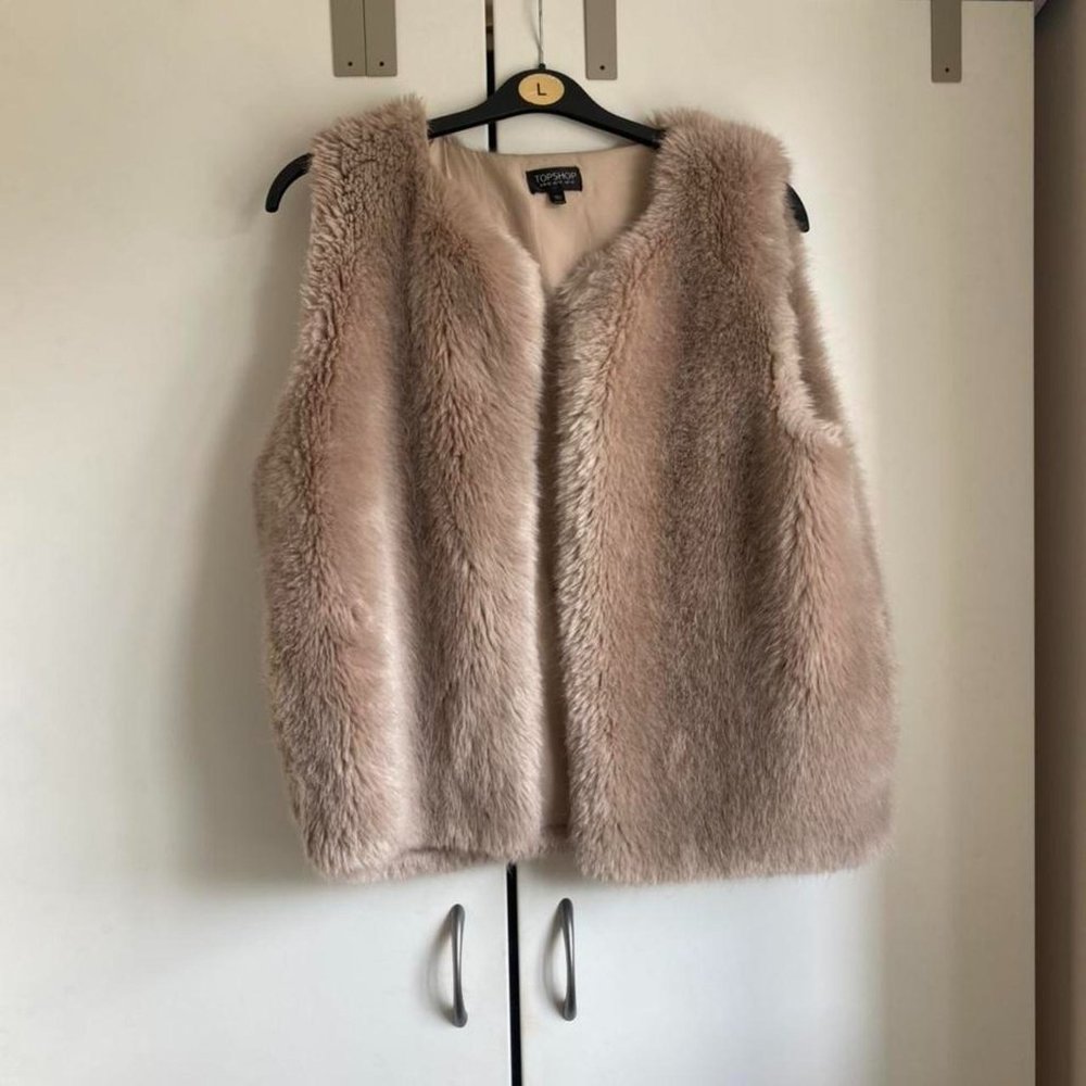 Topshop Womens Tan and Brown Gilet